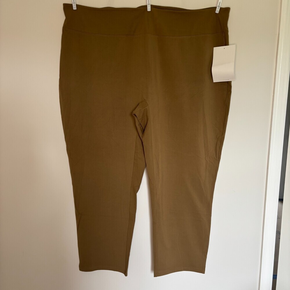 WOMEN WITH CONTROL NEW Pull On Slimming Leggings Womens 5X Tall Tan Stretch